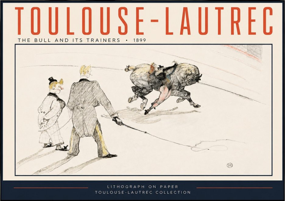 Toulouse-Lautrec The Bull and Its Trainers No3 - Juliste