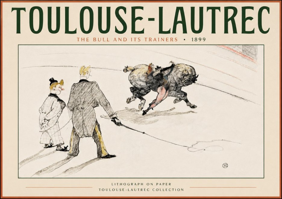 Toulouse-Lautrec The Bull and Its Trainers No4 - Juliste