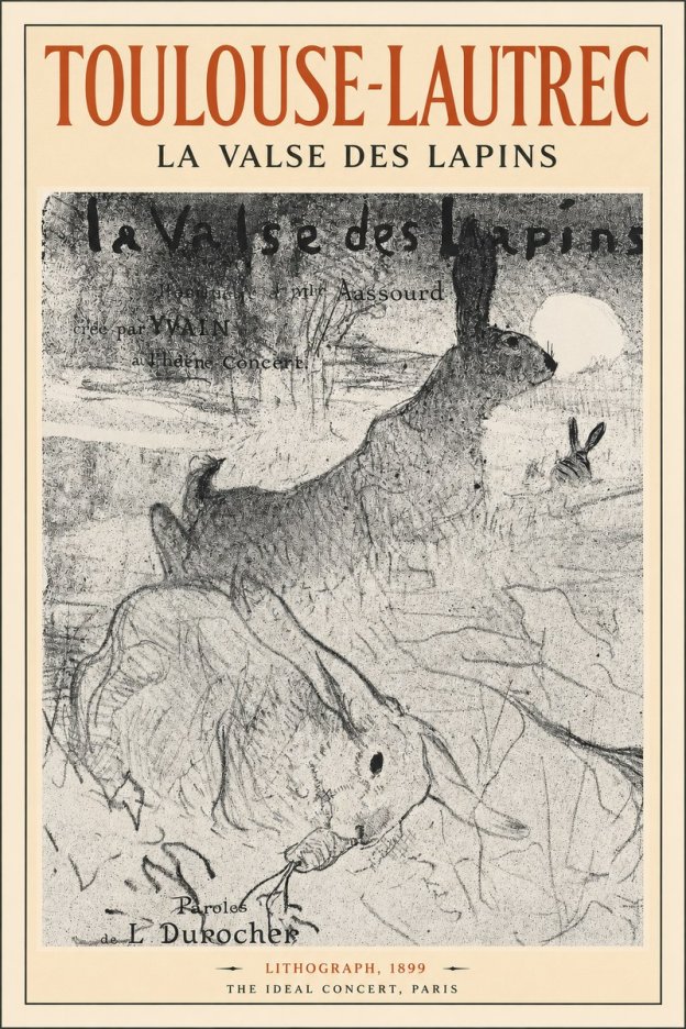 Toulouse-Lautrec La Valse Des Lapins No2 - Juliste