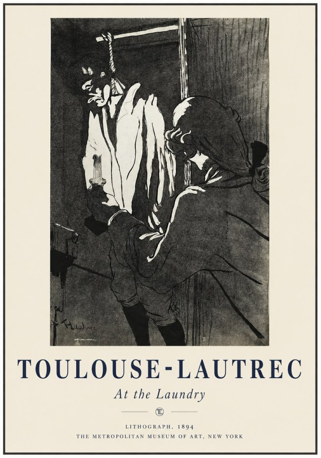 Toulouse-Lautrec At the Laundry No1 - Juliste