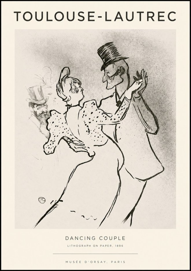 Toulouse-Lautrec Dancing Couple No1 - Juliste