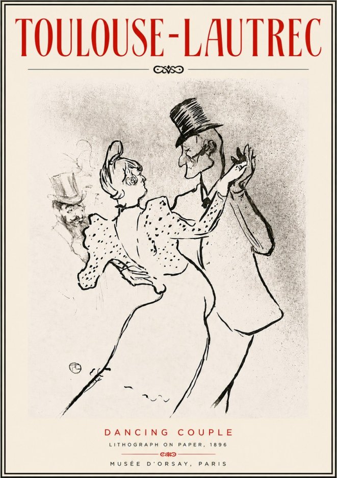 Toulouse-Lautrec Dancing Couple No5 - Juliste