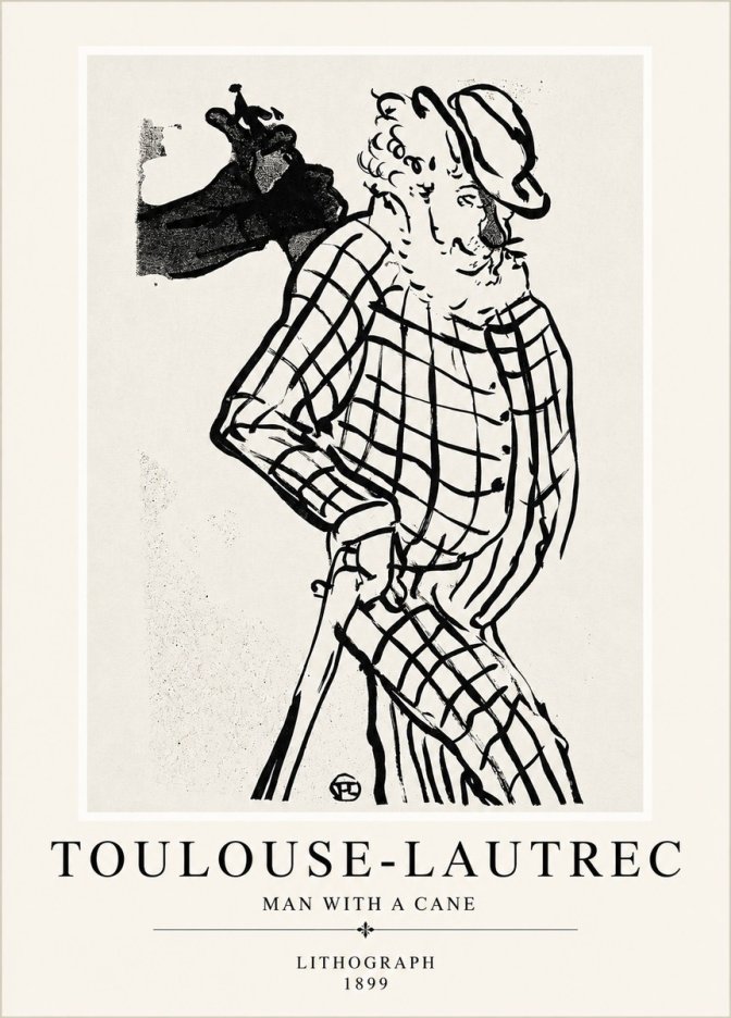 Toulouse-Lautrec Man with a Cane No4 - Juliste