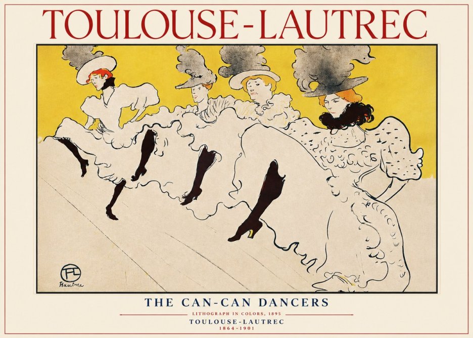 Toulouse-Lautrec The Can-can Dancers No3 - Juliste