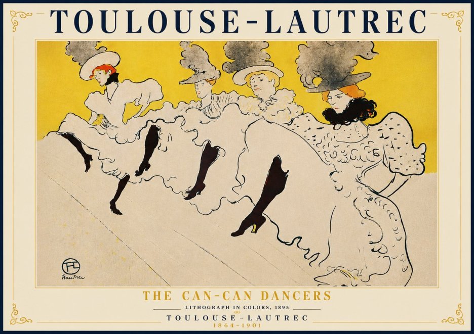 Toulouse-Lautrec The Can-can Dancers No6 - Juliste