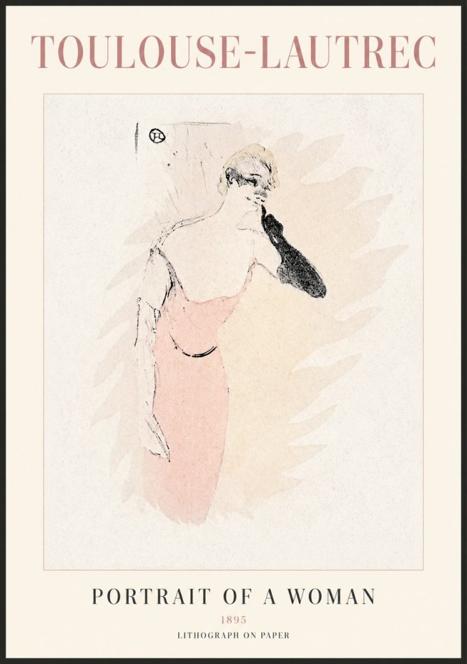 Toulouse-Lautrec Portrait of a Woman IV No1 - Juliste