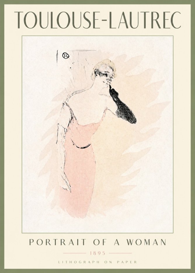 Toulouse-Lautrec Portrait of a Woman IV No2 - Juliste