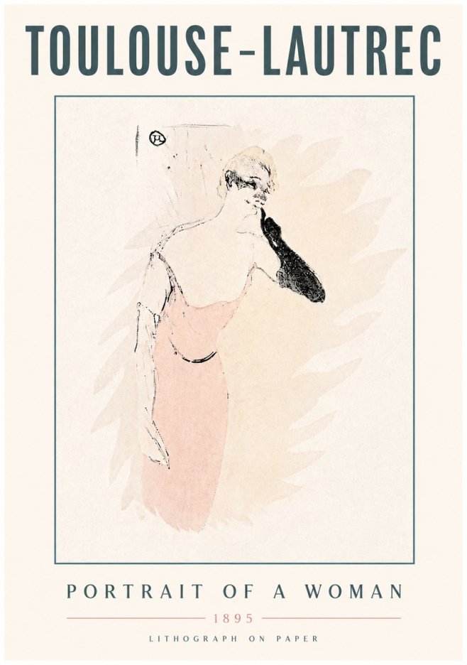 Toulouse-Lautrec Portrait of a Woman IV No5 - Juliste