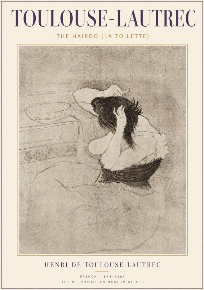 Toulouse-Lautrec The Hairdo (La Toilette) No4 - Juliste