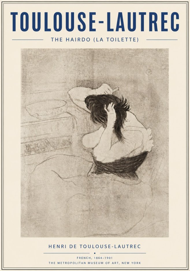 Toulouse-Lautrec The Hairdo (La Toilette) No6 - Juliste