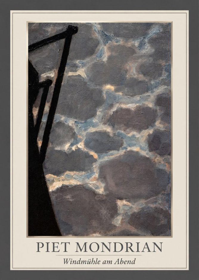 Piet Mondrian Windmühle Am Abend I No1 - Juliste