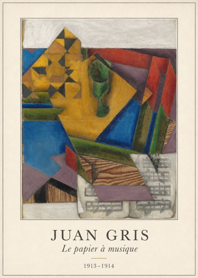 Juan Gris Le Papier À Musique No4 - Juliste
