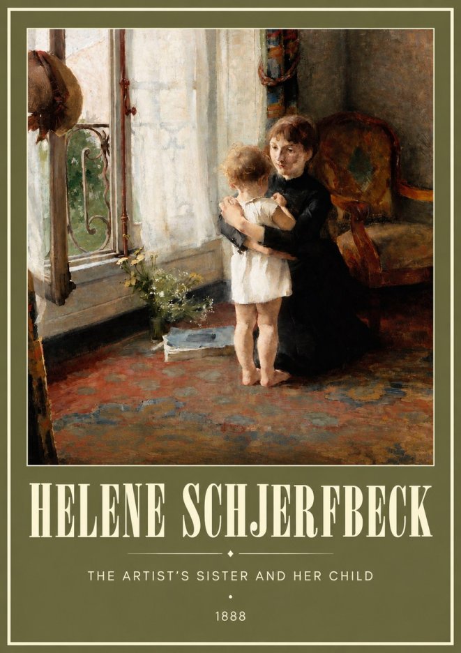 Helene Schjerfbeck The Artist's Sister and Her Child No3 - Juliste