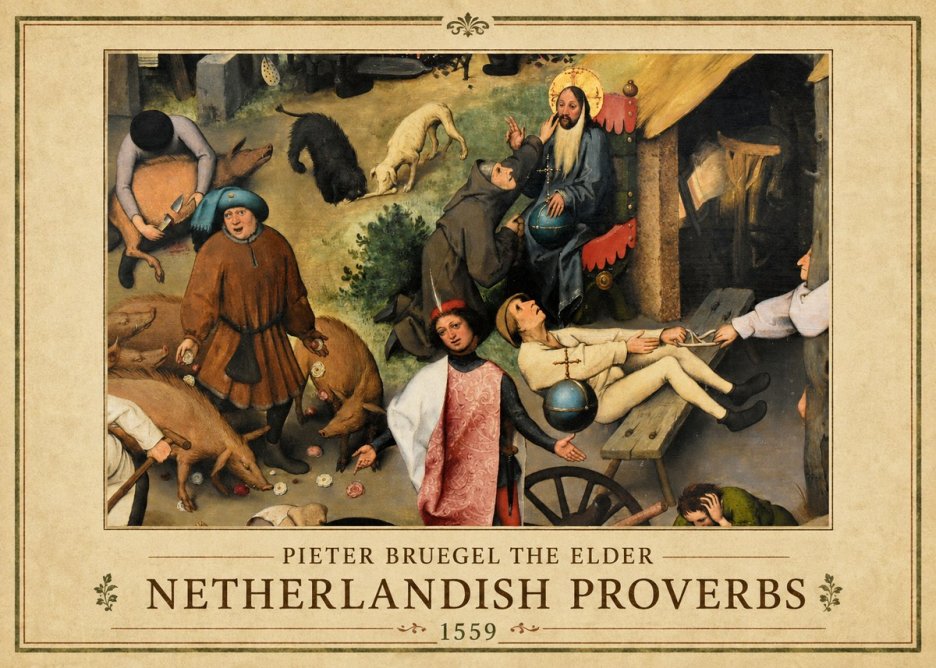 Pieter Bruegel Netherlandish Proverbs IV No1 - Juliste