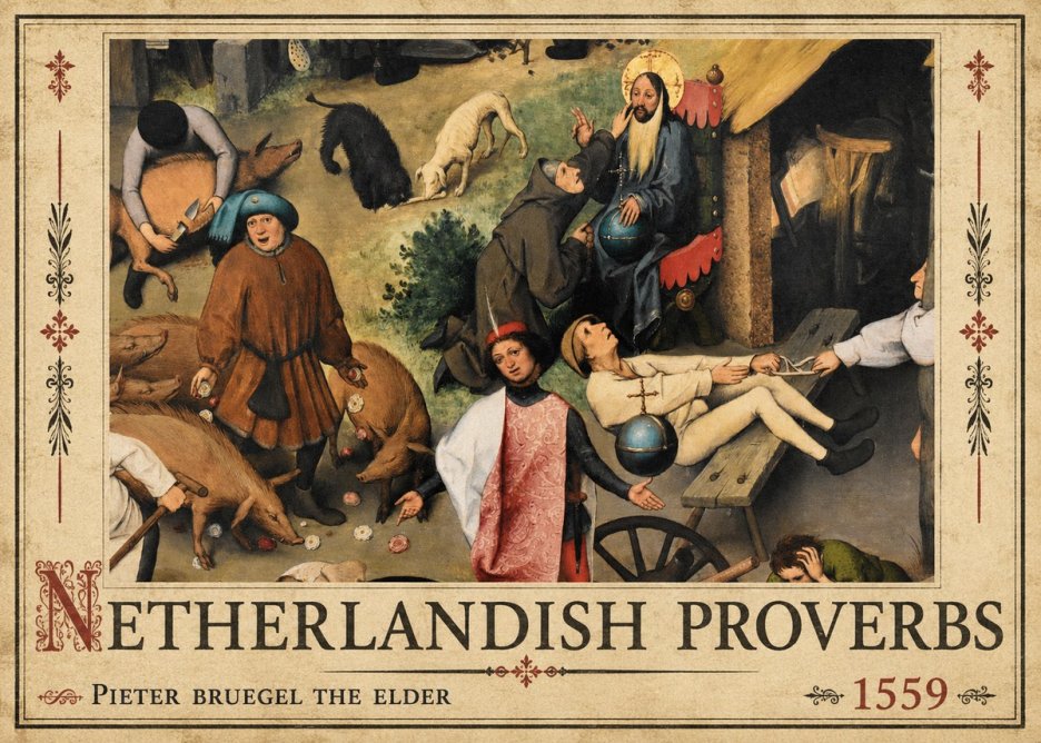 Pieter Bruegel Netherlandish Proverbs IV No2 - Juliste