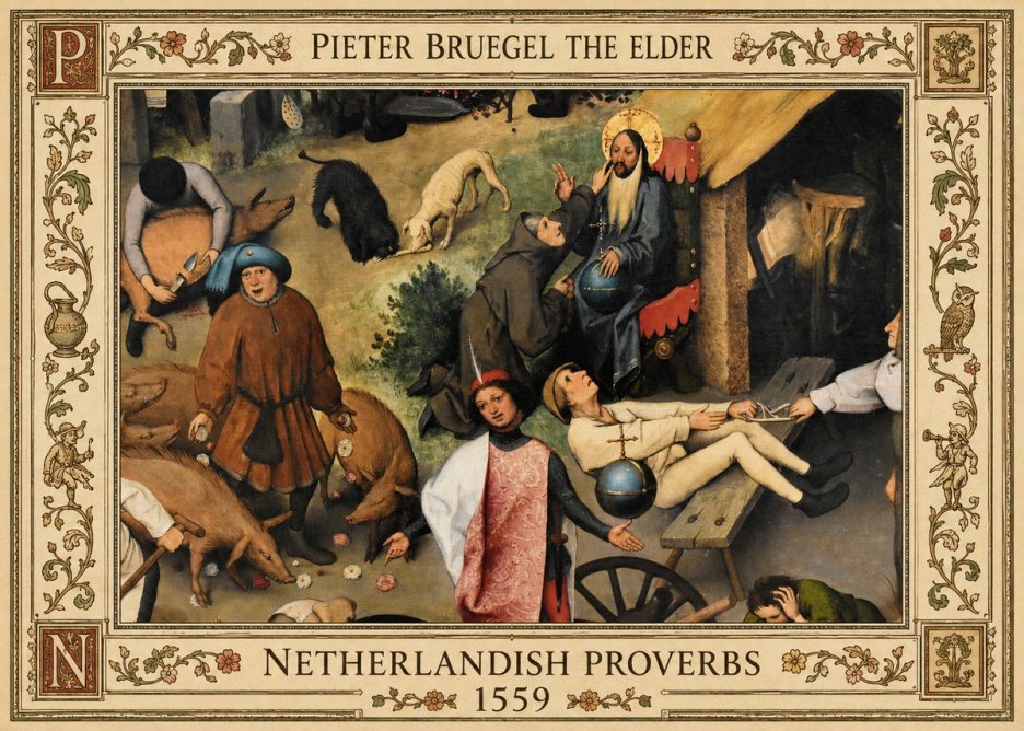 Pieter Bruegel Netherlandish Proverbs IV No5 - Juliste