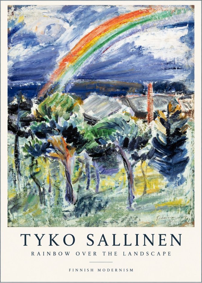 Tyko Sallinen Rainbow over the Landscape No1 - Juliste