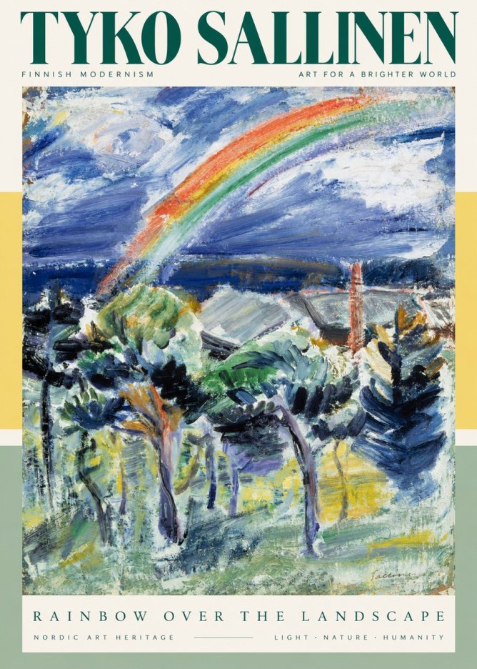 Tyko Sallinen Rainbow over the Landscape No4 - Juliste