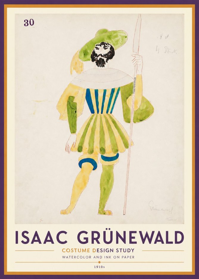 Isaac Grünewald Study for Costume Design No2 - Juliste