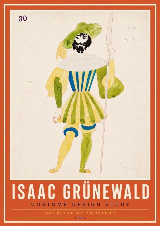 Isaac Grünewald Study for Costume Design No4 - Juliste