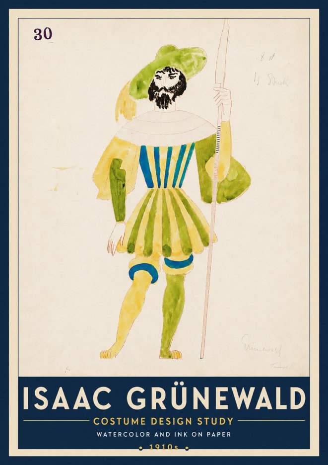 Isaac Grünewald Study for Costume Design No5 - Juliste