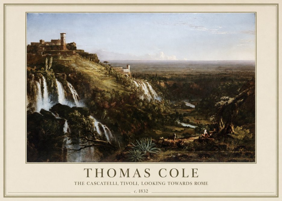 Thomas Cole The Cascatelli, Tivoli, Looking Towards Rome No4 - Juliste