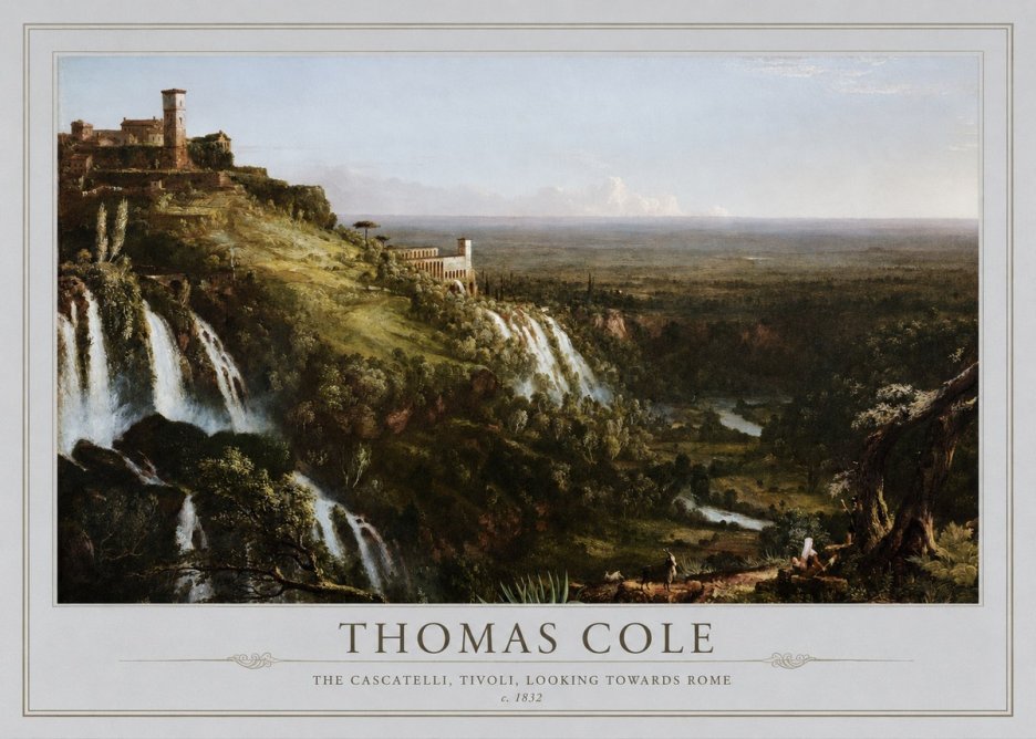Thomas Cole The Cascatelli, Tivoli, Looking Towards Rome No6 - Juliste