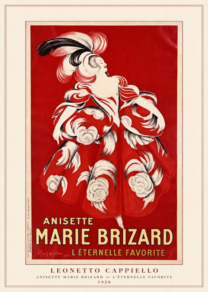 Leonetto Cappiello Ansette Marie Brizard - L'éternelle Favorite No3 - Juliste