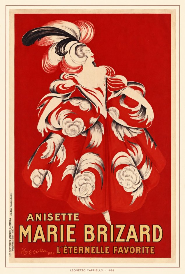 Leonetto Cappiello Ansette Marie Brizard - L'éternelle Favorite No6 - Juliste
