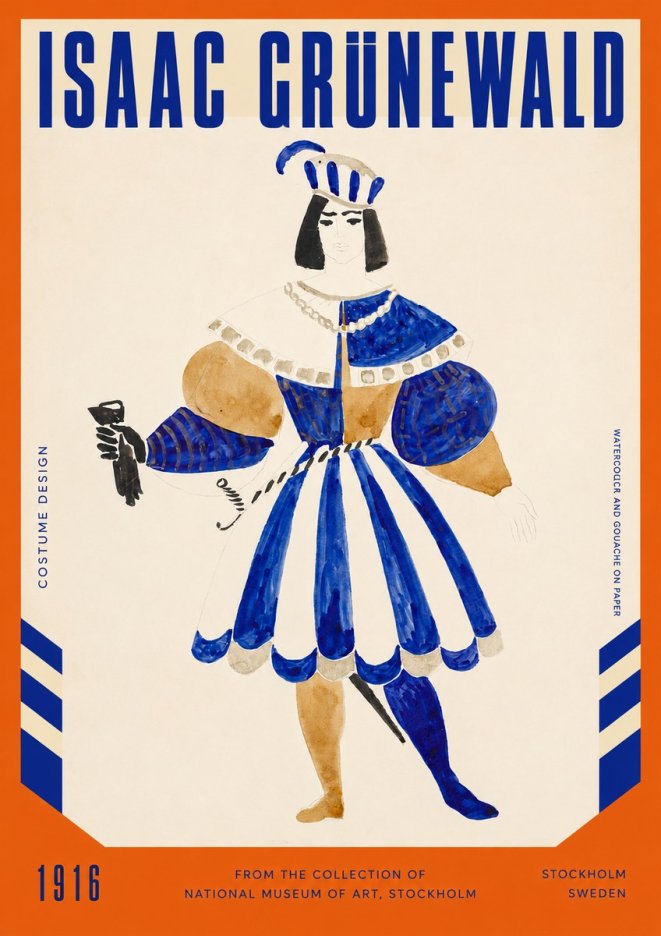 Isaac Grünewald Costume Design III No2 - Juliste