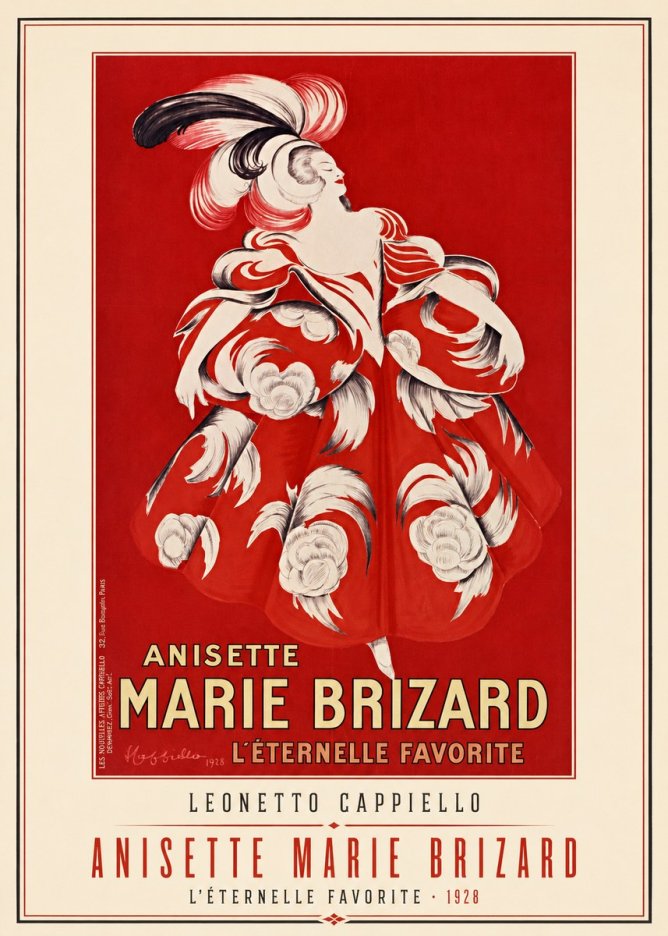 Leonetto Cappiello Anisette Marie Brizard - L'éternelle Favorite No1 - Juliste