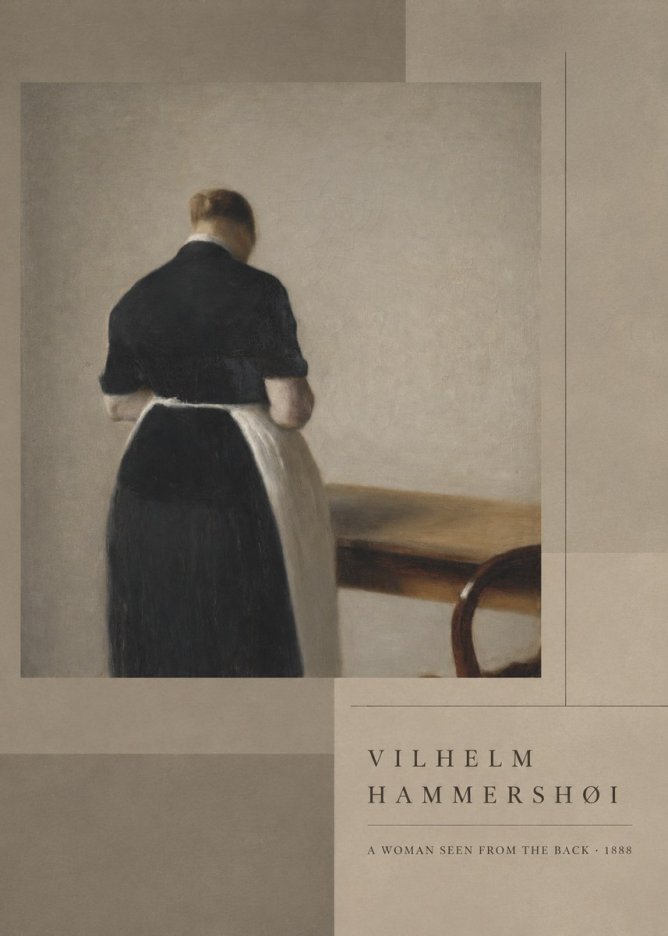 Vilhelm Hammershøi A Woman Seen from the Back No6 - Juliste