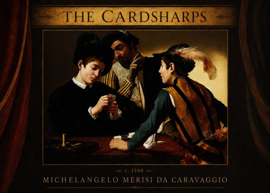 Michelangelo Merisi da Caravaggio The Cardsharps II No3 - Juliste
