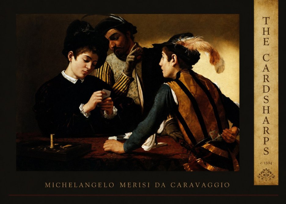 Michelangelo Merisi da Caravaggio The Cardsharps II No5 - Juliste