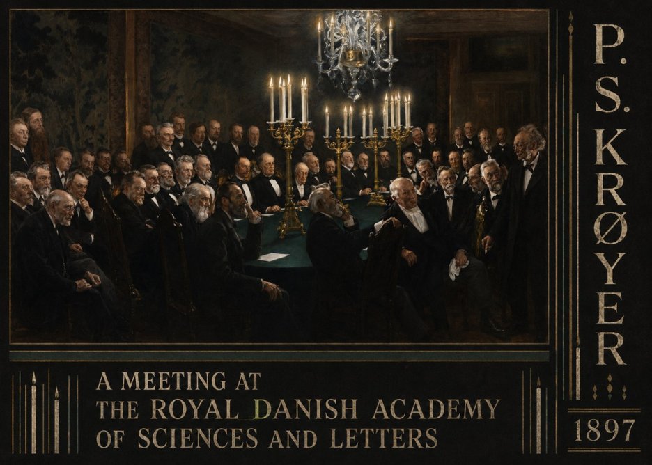 P.S. Krøyer A Meeting at the Royal Danish Academy of Sciences and Letters No5 - Juliste