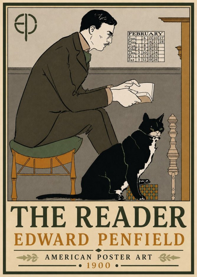 Edward Penfield The Reader I No6 - Juliste