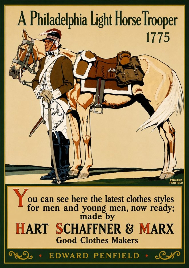 Edward Penfield A Philadelphia Light Horse Trooper 1775 No3 - Juliste