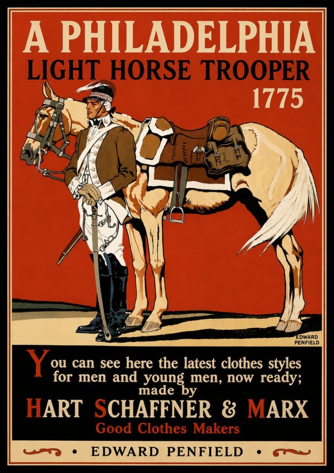 Edward Penfield A Philadelphia Light Horse Trooper 1775 No4 - Juliste