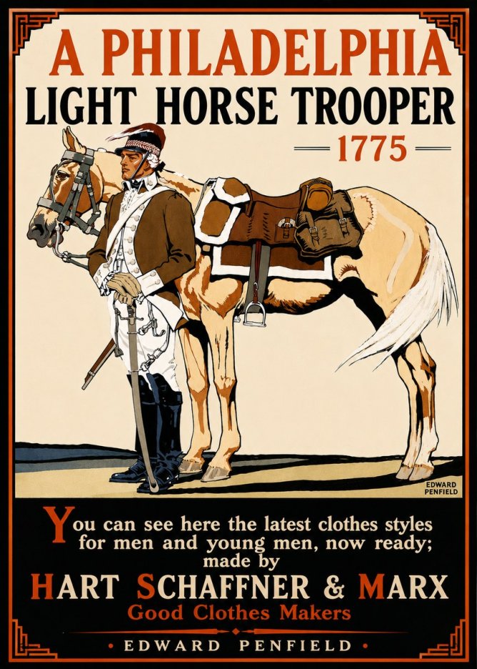 Edward Penfield A Philadelphia Light Horse Trooper 1775 No6 - Juliste