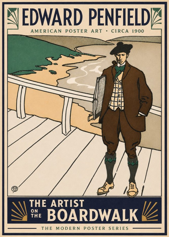 Edward Penfield The Artist on the Boardwalk No3 - Juliste