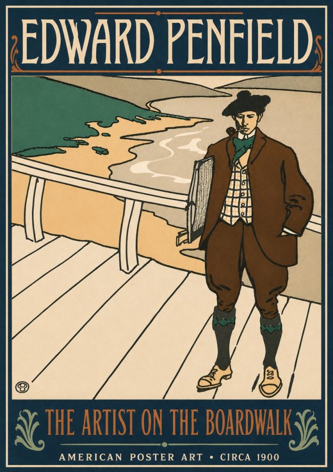 Edward Penfield The Artist on the Boardwalk No5 - Juliste