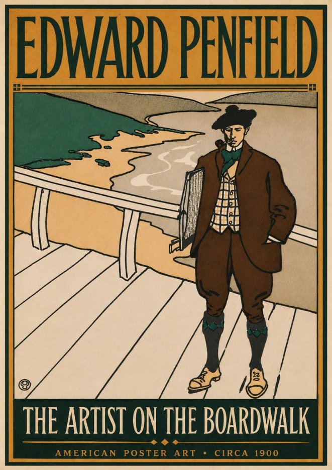 Edward Penfield The Artist on the Boardwalk No6 - Juliste