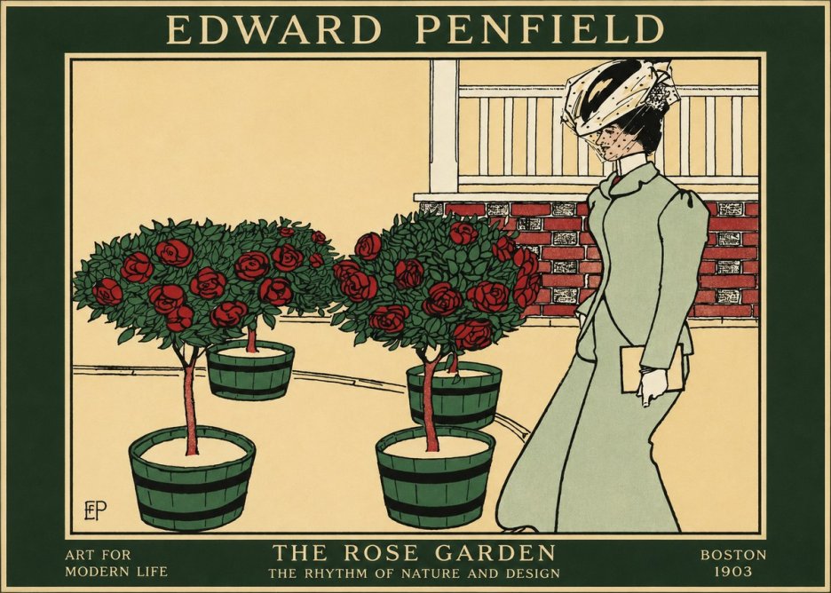 Edward Penfield The Rose Garden No1 - Juliste