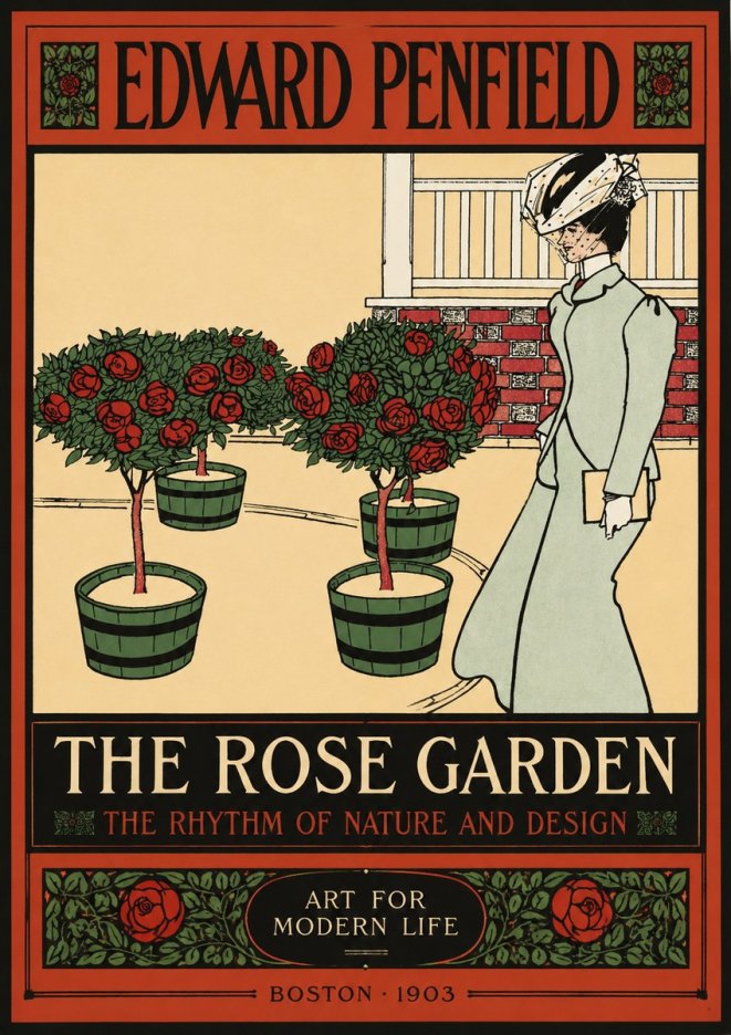 Edward Penfield The Rose Garden No2 - Juliste