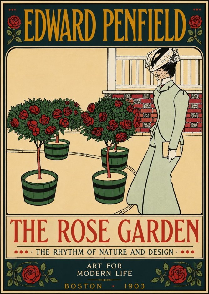 Edward Penfield The Rose Garden No6 - Juliste
