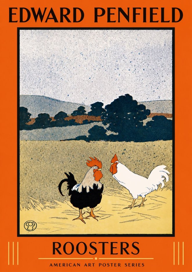 Edward Penfield Roosters No2 - Juliste
