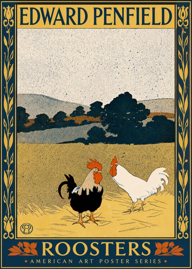 Edward Penfield Roosters No5 - Juliste