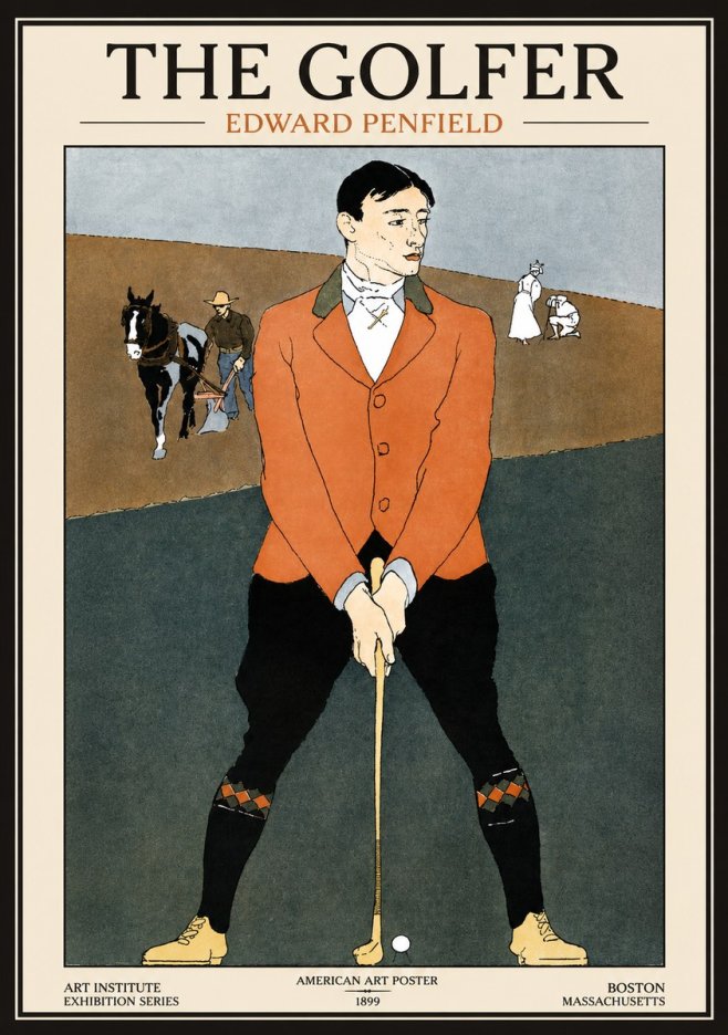 Edward Penfield The Golfer No1 - Juliste