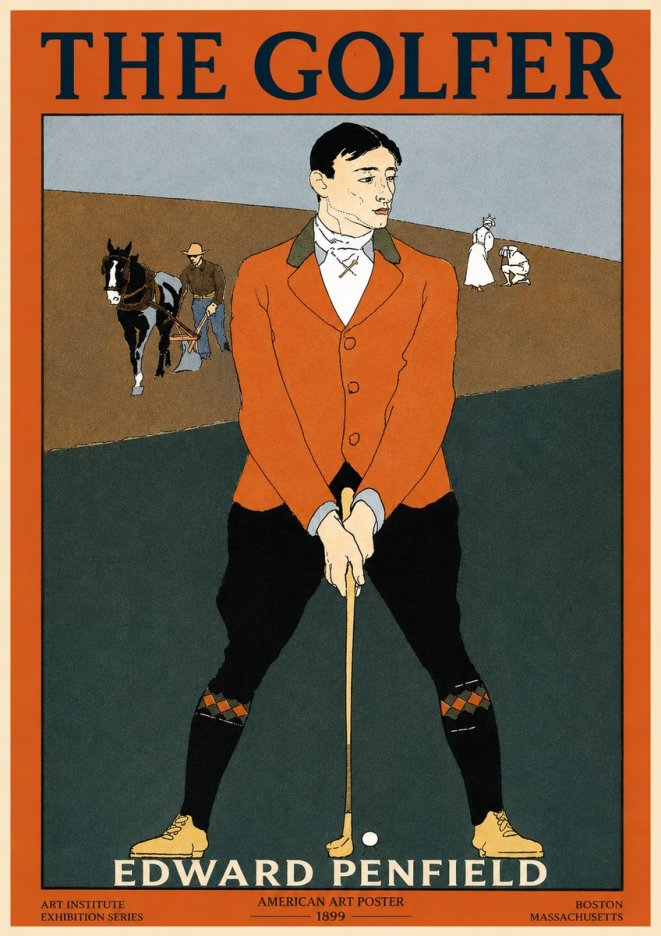 Edward Penfield The Golfer No2 - Juliste