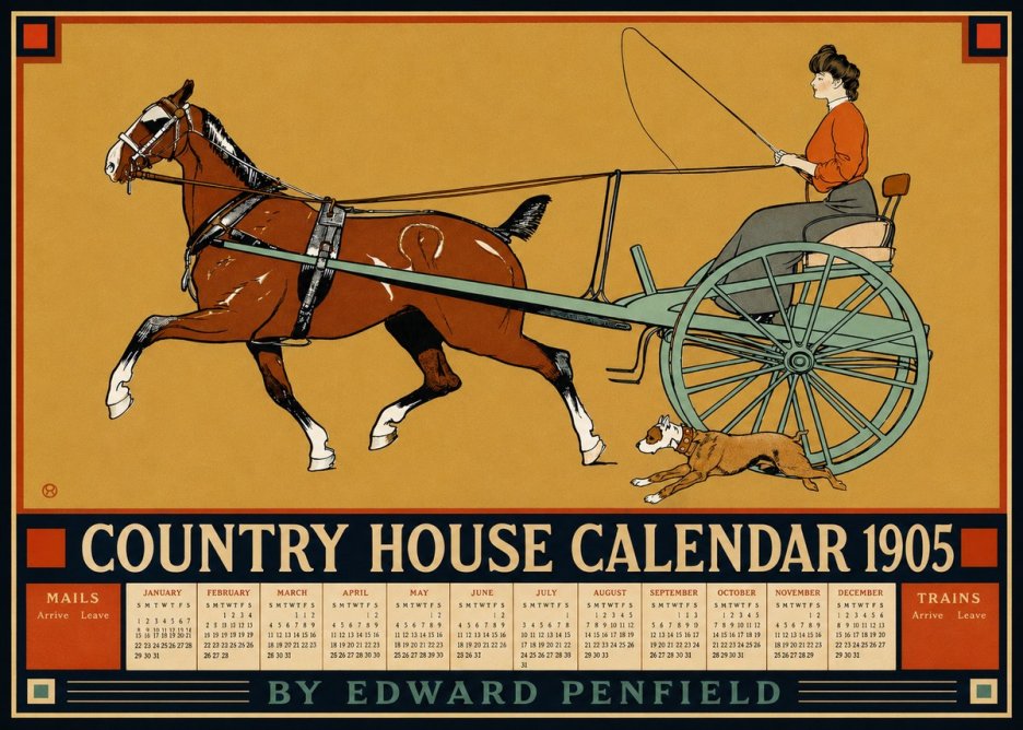 Edward Penfield Country House Calendar 1905 No4 - Juliste